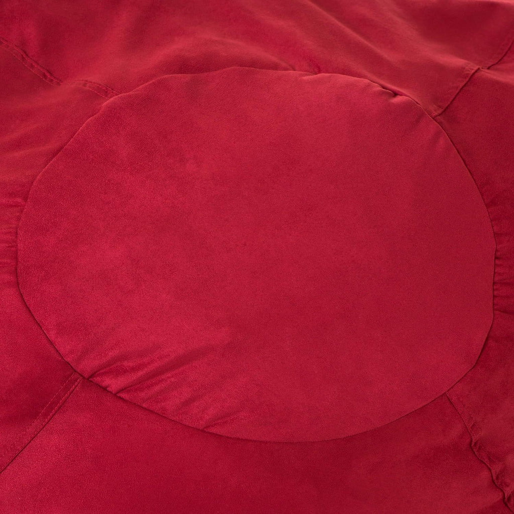 Comfortable High-Density Shredded Foam Bean Bag Chair for Kids and Adults with Removable Microsuede Cover in Chinese Red - Grand Goldman Shop