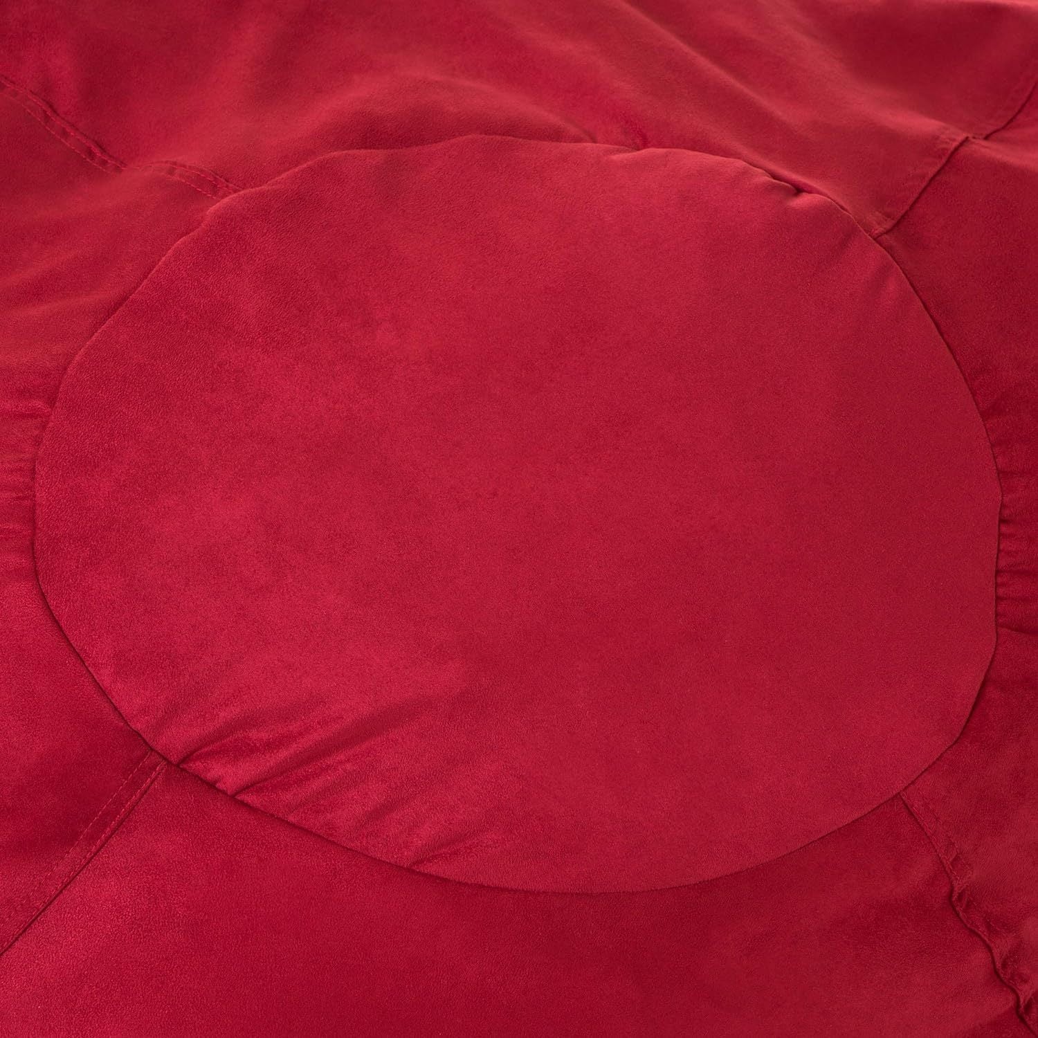 Comfortable High-Density Shredded Foam Bean Bag Chair for Kids and Adults with Removable Microsuede Cover in Chinese Red - Grand Goldman Shop