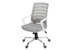 Office Chair, Adjustable Height, Swivel, Ergonomic, Armrests, Computer Desk, Work, Grey Mesh, Chrome Metal, Contemporary, Mod