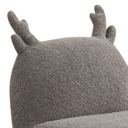 Chenille Upholstered Deer-Shaped Kids Chair, Brown - Grand Goldman