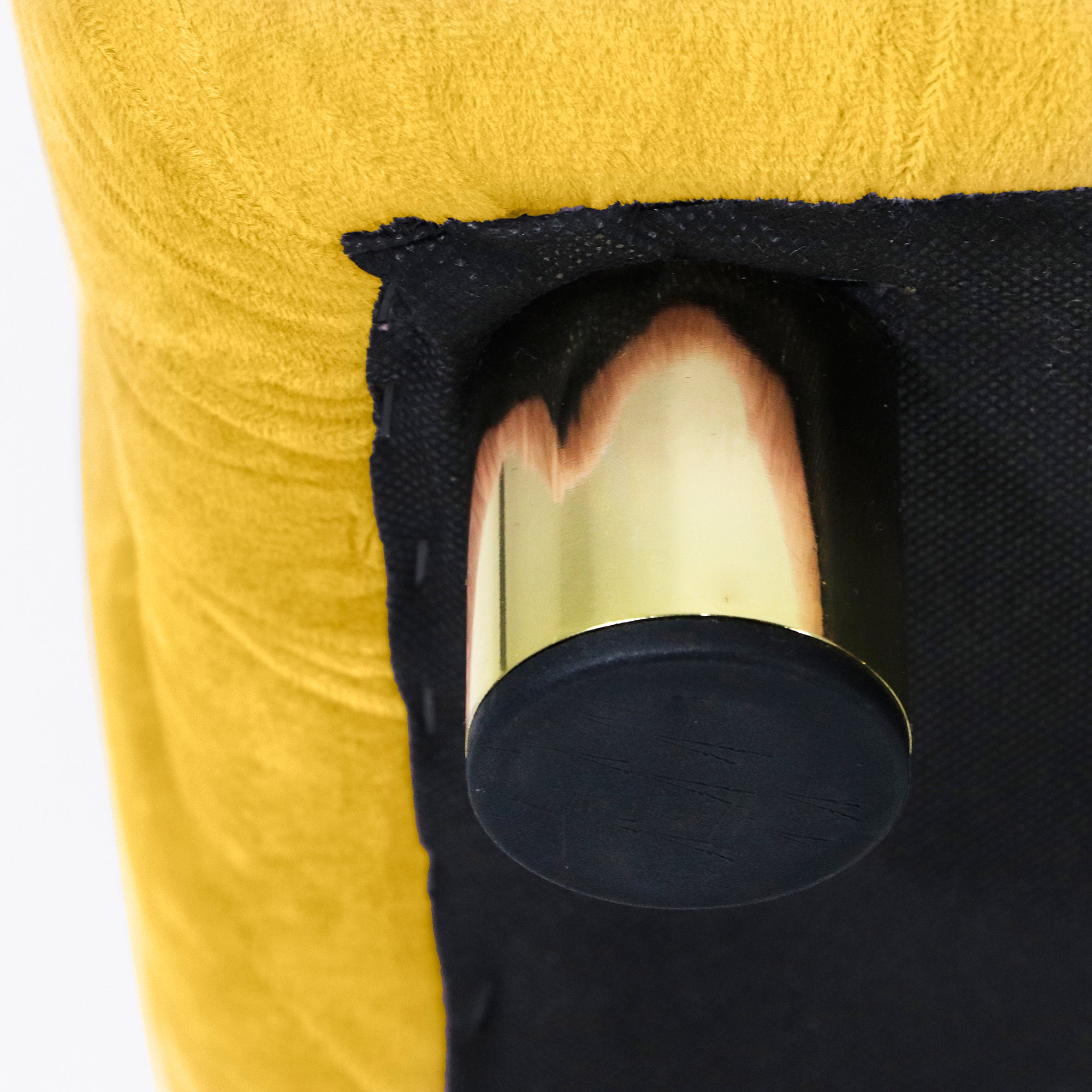 Yellow Modern Velvet Upholstered Ottoman, Exquisite Small End Table, Soft Foot Stool, Dressing Makeup Chair, Comfortable Seat for Living Room, Bedroom, Entrance - Grand Goldman Shop