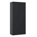 Heavy Metal Garage Storage Cabinet, Black Tool Steel Locking Cabinet with Doors and 3 Adjustable Shelves, 71 Inch Tall - Gran