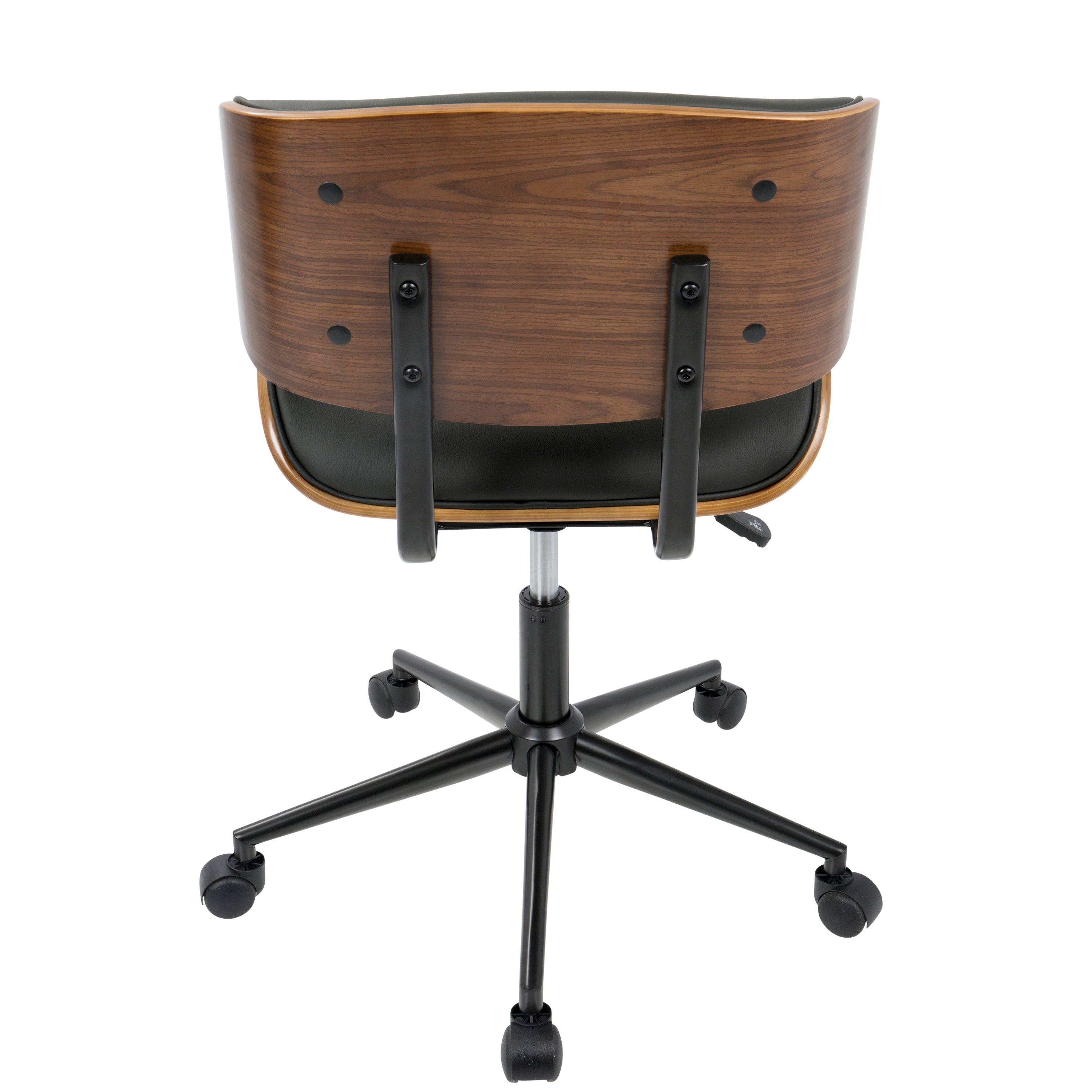 Mid-Century Modern Adjustable Office Chair with Swivel in Walnut and Black | Premium Home Decor - Grand Goldman