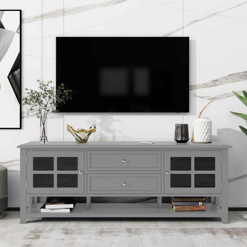 TV Stand for TVs up to 60'', Entertainment Center with Multifunctional Storage Space, TV Cabinet with Modern Design, Media Console for Living Room, Bedroom - Grand Goldman Shop