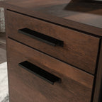 Pedestal File Cabinet with Large Drawers, Antique Dark Oak finish - Grand Goldman