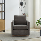 Modern Square Upholstered Swivel Accent Chair with Chenille Fabric, Charcoal, 30.7'W - Grand Goldman Shop