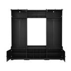 VIBE HAUS 79.1''Wide Modern Hall Tree with Shoe Storage, 4-in-1 Entryway Bench with 8 Cubbies, 7 Coat Hooks & Adjustable Shelf for Hallway, living room, Black - Grand Goldman Shop