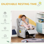 Qaba Kids Recliner Chair Children Sofa Angle Adjustable Single Lounger Armchair Gaming Chair with Footrest 2 Side Pockets for