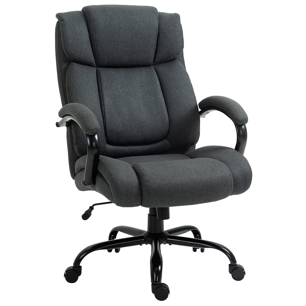 High Back Big and Tall Executive Office Chair 484lbs with Wide Seat, Computer Desk Chair with Linen Fabric, Adjustable Height