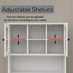 Two-Compartment Tilt-Out Dirty Laundry Basket Tall Bathroom Cabinet with 2 Adjustable Shelves-White - Grand Goldman Shop