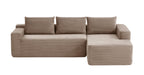 96.9' Cloud Sectional Couch with L-Shape Chaise,Modern Modular Sofa with Deep Seat, Upholstered Couches for Living Room Bedroom,No Assembly Required, (Corduroy Fabric),Camel,Right - Grand Goldman Shop