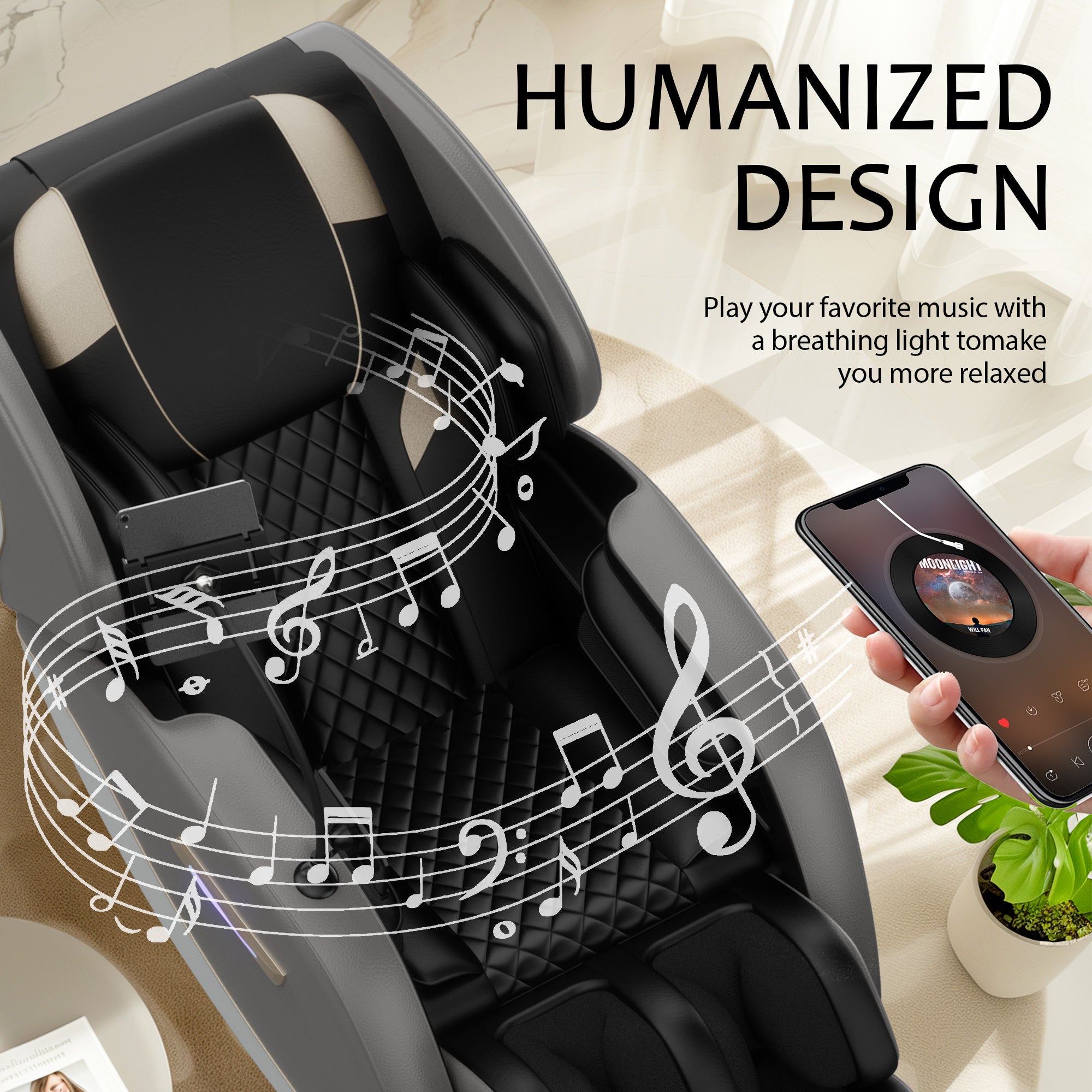 Massage Chair Recliner with Zero Gravity with Full Body Air Pressure - Grand Goldman Shop
