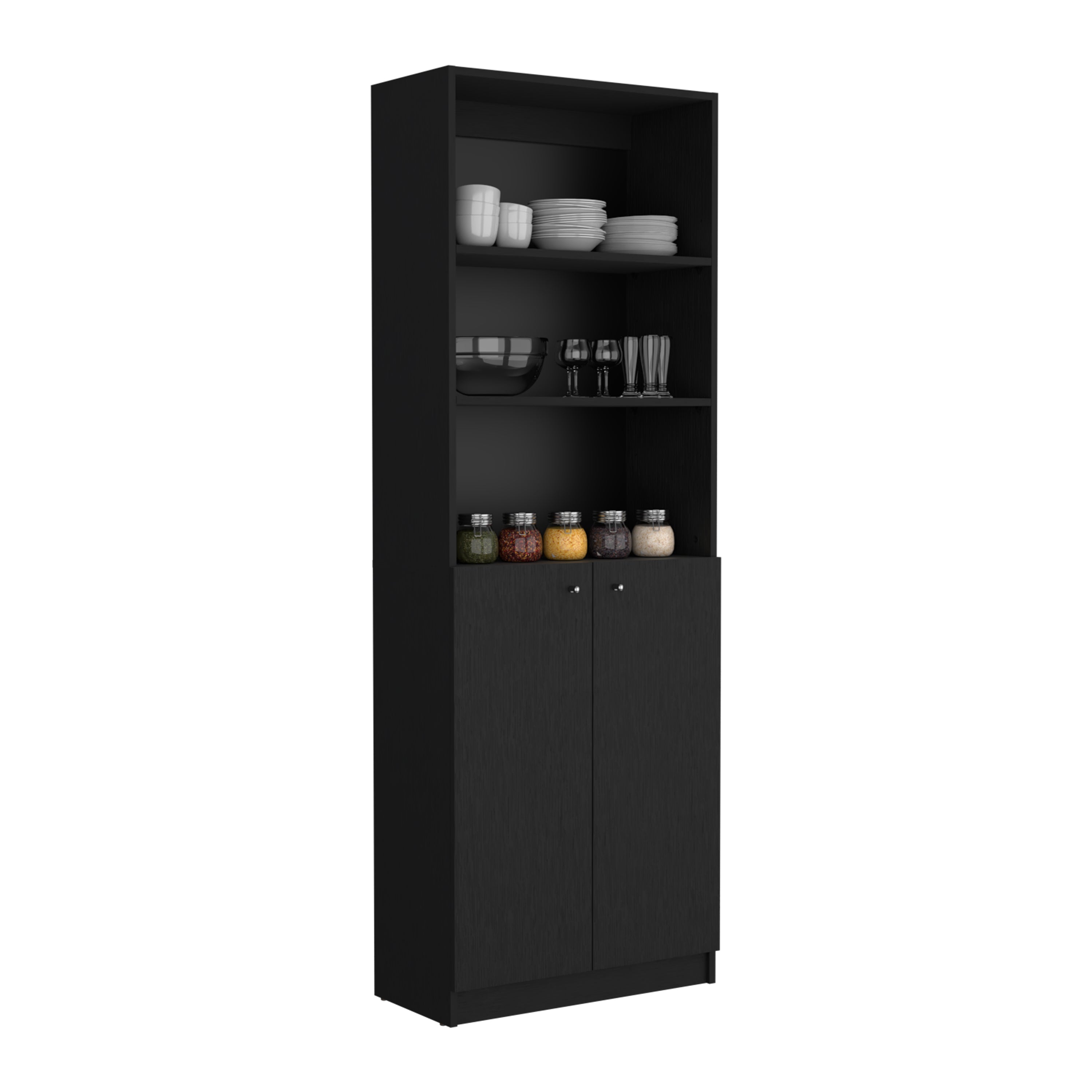 Dupree 2 Piece Home Bookcase set, 49' Wide with 9 Shelves ,  Living Room  Black - Grand Goldman