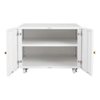 White Steel 2-Door Copier Cabinet with Mobile Pedestal and Printer Stand - Grand Goldman