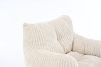 010-Soft Fluffy Corduroy Fabric Bean Bag Chair Filled With Memory Sponge,Beige - Grand Goldman Shop
