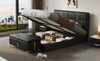 2-Pieces Bedroom Sets,Queen Size Upholstered Platform Bed with Hydraulic Storage System,Storage Ottoman with Metal Legs,Black(Old SKU:N733S207778B) - Grand Goldman Shop