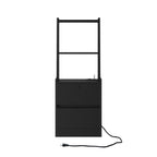 Nightstand with Charging Station, Smart Nightstand with Night Light, Modern Night Stand with Bookshelf, Bedside Tables with Storage Cabinet for Bedroom, Black - Grand Goldman Shop