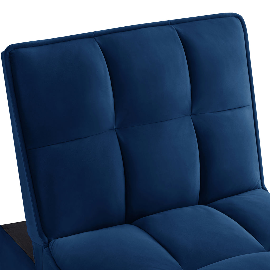 4 in1 Multi-Function Single Sofa Bed with Storage Pockets,Tufted Single Pull-out Sofa Bed with Adjustable Backrest and Pillows ,Convertible  Chaise Lounge, Navy - Grand Goldman Shop