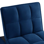 4 in1 Multi-Function Single Sofa Bed with Storage Pockets,Tufted Single Pull-out Sofa Bed with Adjustable Backrest and Pillows ,Convertible  Chaise Lounge, Navy - Grand Goldman Shop