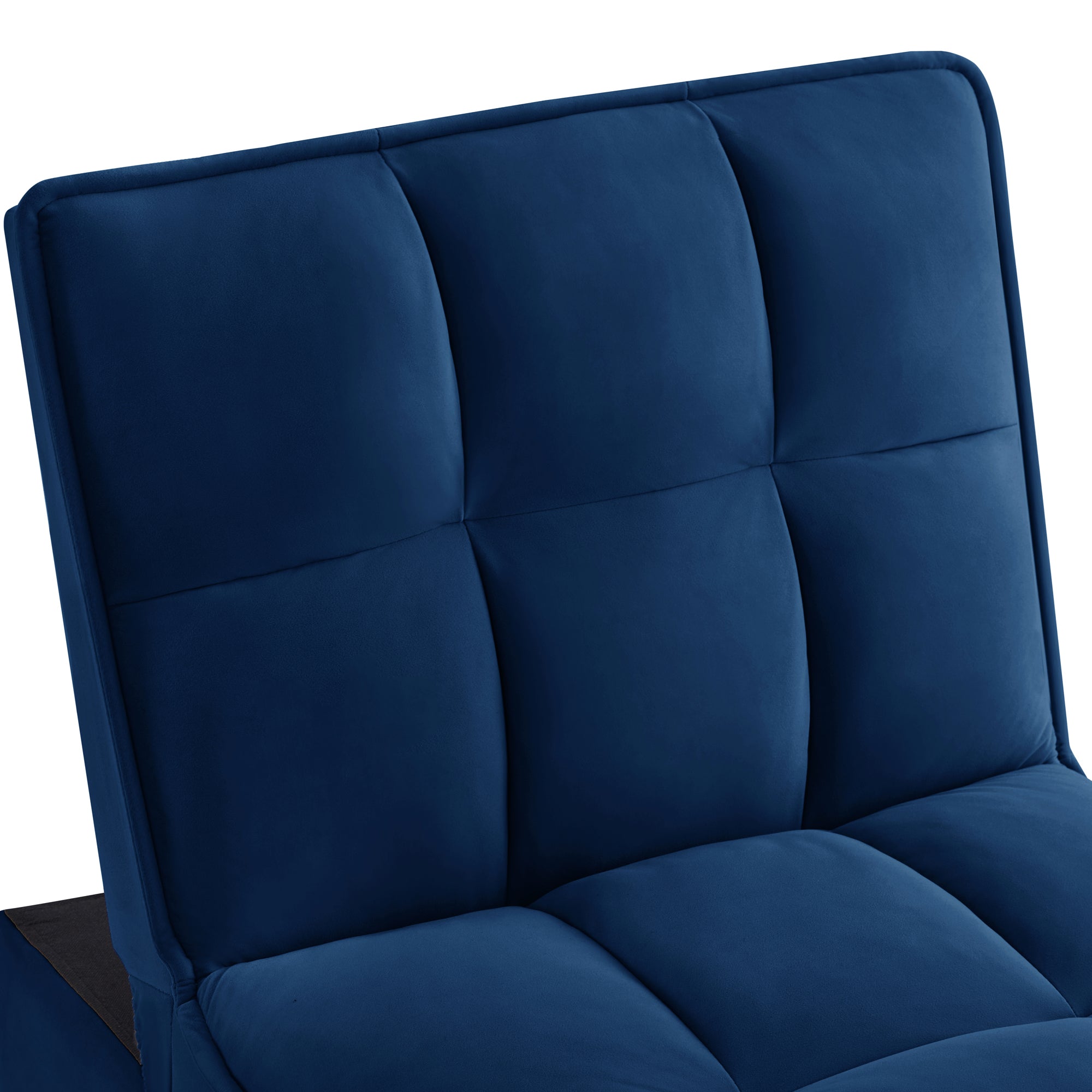 4 in1 Multi-Function Single Sofa Bed with Storage Pockets,Tufted Single Pull-out Sofa Bed with Adjustable Backrest and Pillows ,Convertible  Chaise Lounge, Navy - Grand Goldman Shop