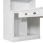 83.4'Tall Bookshelf with Writing Desk, Modern Bookcase with Study Desk, Workstation with Storage Shelf,Storage Bookcase with 