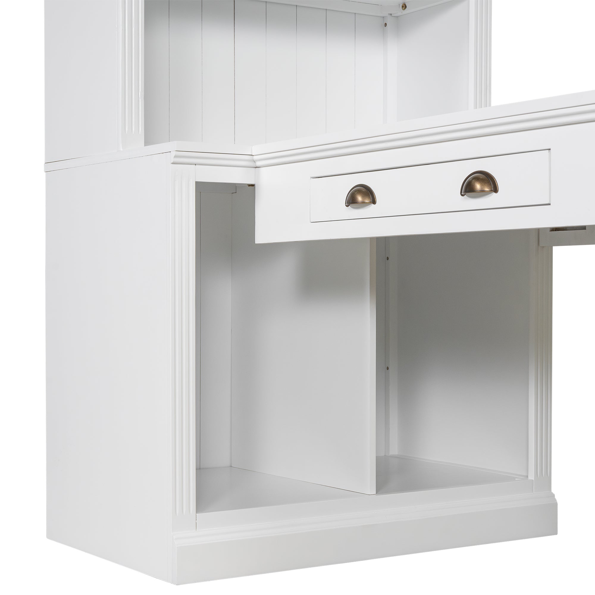 83.4'Tall Bookshelf with Writing Desk, Modern Bookcase with Study Desk, Workstation with Storage Shelf,Storage Bookcase with 