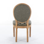 French Style Solid Wood Frame Antique Painting,Hand-pulled buckle decoration PU artificial leather Dining Chair with Nailhead Trim ,Wood Legs,Set of 2,White Pine Green,SW1839WP - Grand Goldman Shop
