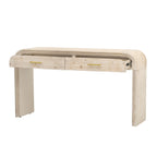 TREXM Unique Retro Silhouette Console Table with Open Style, Two Top Drawers for Entrance, Dinning Room, Living Room (Natural Wood Wash) - Grand Goldman Shop