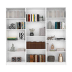 Bartow 3 Piece Home Bookcase set, 74' Wide with 14 Shelves ,  Living Room Set Set  White - Grand Goldman