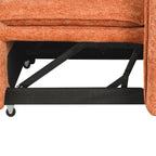 Convertible L-shaped Sofa Bed with Storage Ottoman, Power Sockets & USB Ports, Orange Chenille, 82.67' - Grand Goldman Shop