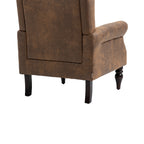 Modern Coffee Wood Frame Armchair with Sturdy Wood Legs and Microsuede Upholstery for Living Room - Grand Goldman Shop