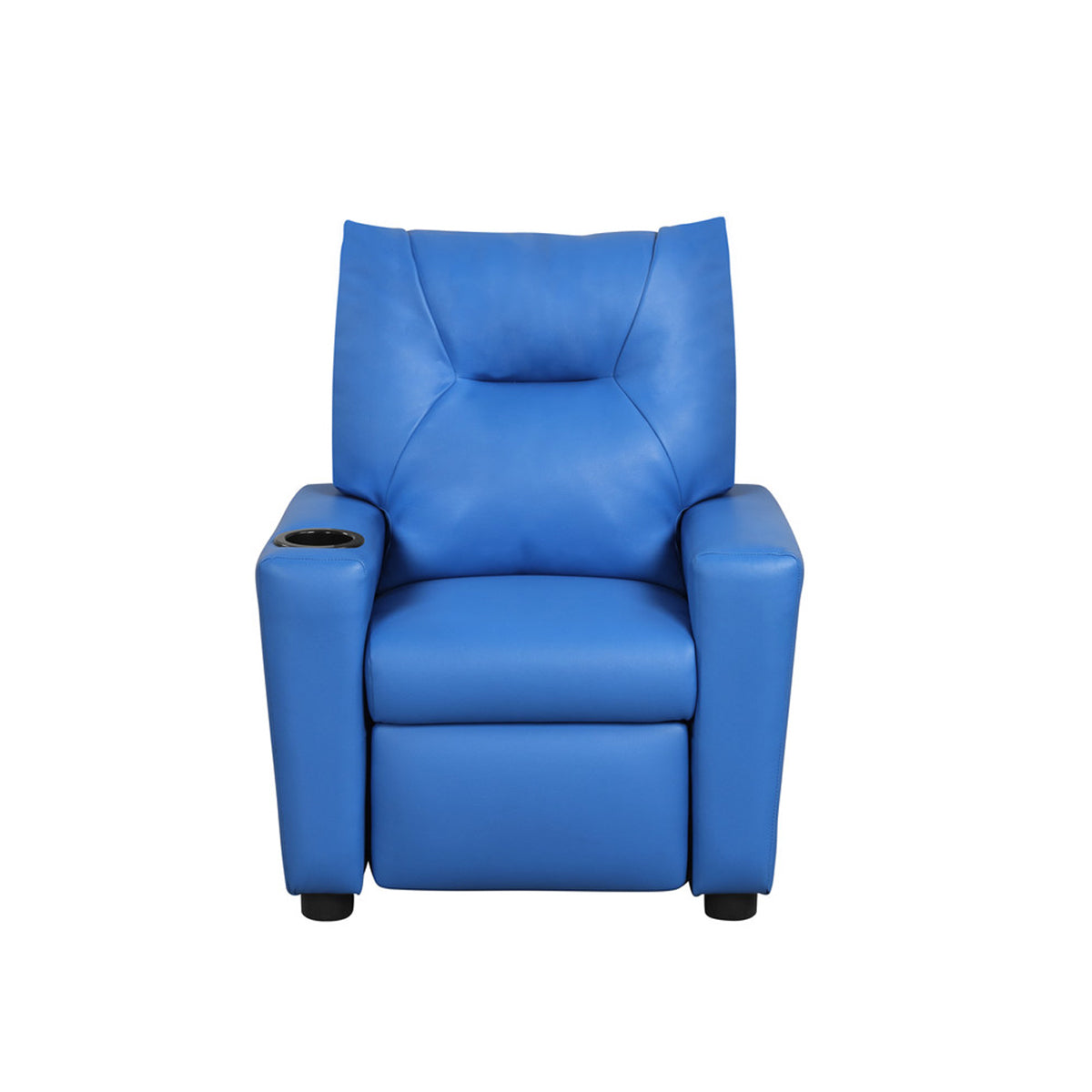 PVC Fabric Kids Recliner Chair with Cupholder, Blue - Grand Goldman