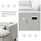 [VIDEO]86.5'' Chenille Modular Sectional Sofa with Storage Pockets, 5 Seat U Shaped Couch Set with Pillows,Free Combination,Modern Cloud Sofa with 2 Movable Ottoman for Living Room,Apartment,3 Colors - Grand Goldman Shop