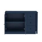 U_STYLE 89.7''Wooden Sideboard with Extendable Table,Multifunctional Storage Cabinet with 2 Doors and 3 Drawers,for Living Room,Study,Foyer and Kitchen - Grand Goldman Shop