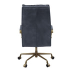 Tinzud Gray Leather Office Chair - Grand Goldman
