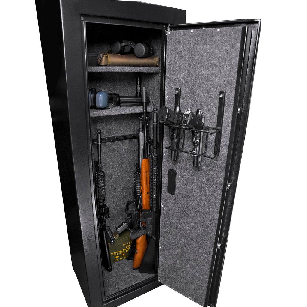 Tall Biometric Rifle Safe with 9.33 Cubic Ft Storage Capacity in Black Steel | Premium Home Decor - Grand Goldman