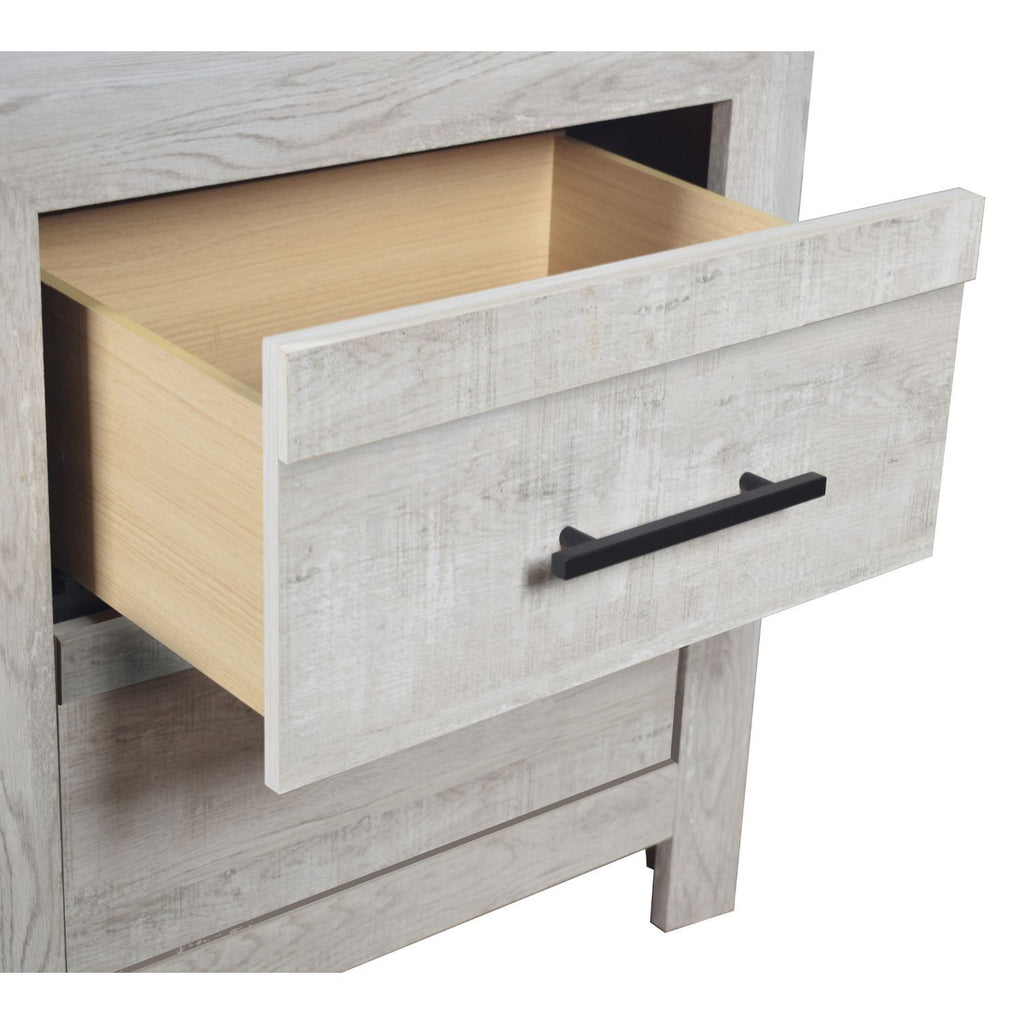 DENVER Modern Full 5PC Bedroom Set Made with Wood in Natural Finish, Full Size Bed & Storage Furniture - Grand Goldman Shop