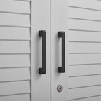 Metal Broom Closet, Garage Storage Cabinet, Tool Chest Bathroom Cabinet with Locking Doors and Wheels, Tall Utility Cabinet w
