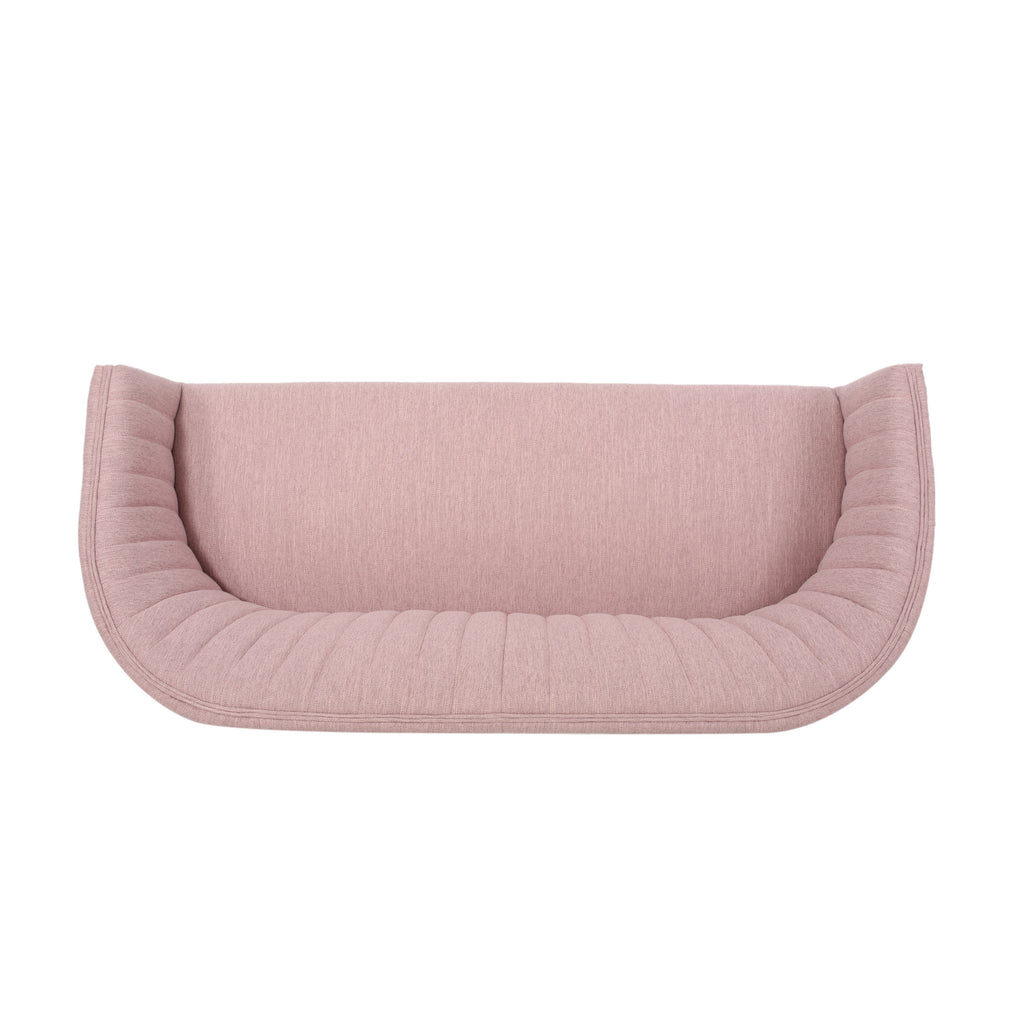 Mid Century Modern Loveseat with Channel Stitched Backrest - Grand Goldman Shop