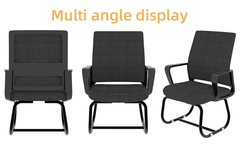 Minimalist Modern Office Chair with Metal Frame, Soft Cushion, Mesh Backrest, Black, for Home & Office Use | Premium Home Dec