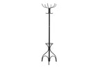 Coat Rack, Hall Tree, Free Standing, 12 Hooks, Entryway, 70'h, Umbrella Holder, Bedroom, Black Metal, Transitional - Grand Goldman Shop