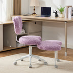 Artificial rabbit hair Meditation Chair Plus, Cross Legged Chair with Wheels, ADHD Chair, Criss Cross Desk Chair with Lumbar 