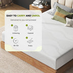 Twin Size Memory Foam Mattress,12 Inch Bed Mattress,with Cooling Green Tea Gel, CertiPUR-US Certified,White - Grand Goldman Shop