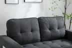 3 Fold Sofa,Convertible Futon Couch sleeper sofabed,Space saving loveseat,Pull Out Couch Bed for Living Room,Dark Gray & Light Gray & Beige,Velvet linen fabric - Grand Goldman Shop