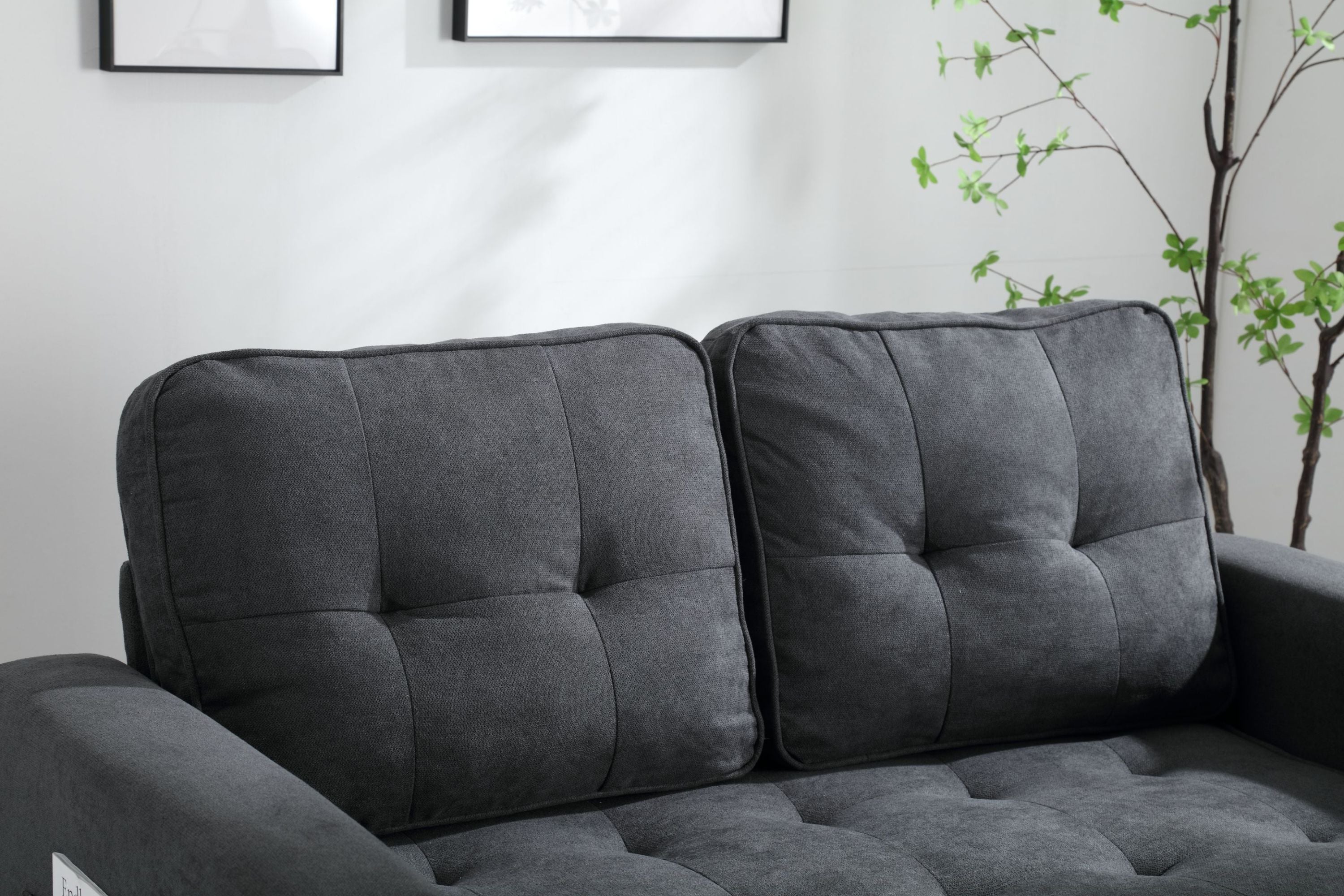 3 Fold Sofa,Convertible Futon Couch sleeper sofabed,Space saving loveseat,Pull Out Couch Bed for Living Room,Dark Gray & Light Gray & Beige,Velvet linen fabric - Grand Goldman Shop