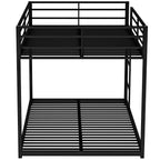 Full Over Full Metal Bunk Bed with Ladder, Black Steel Frame, 77.1''L x 55.9''W x 53.7''H - Grand Goldman Shop