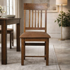 Solid Wood Leather Slatted Dining Chair - Grand Goldman