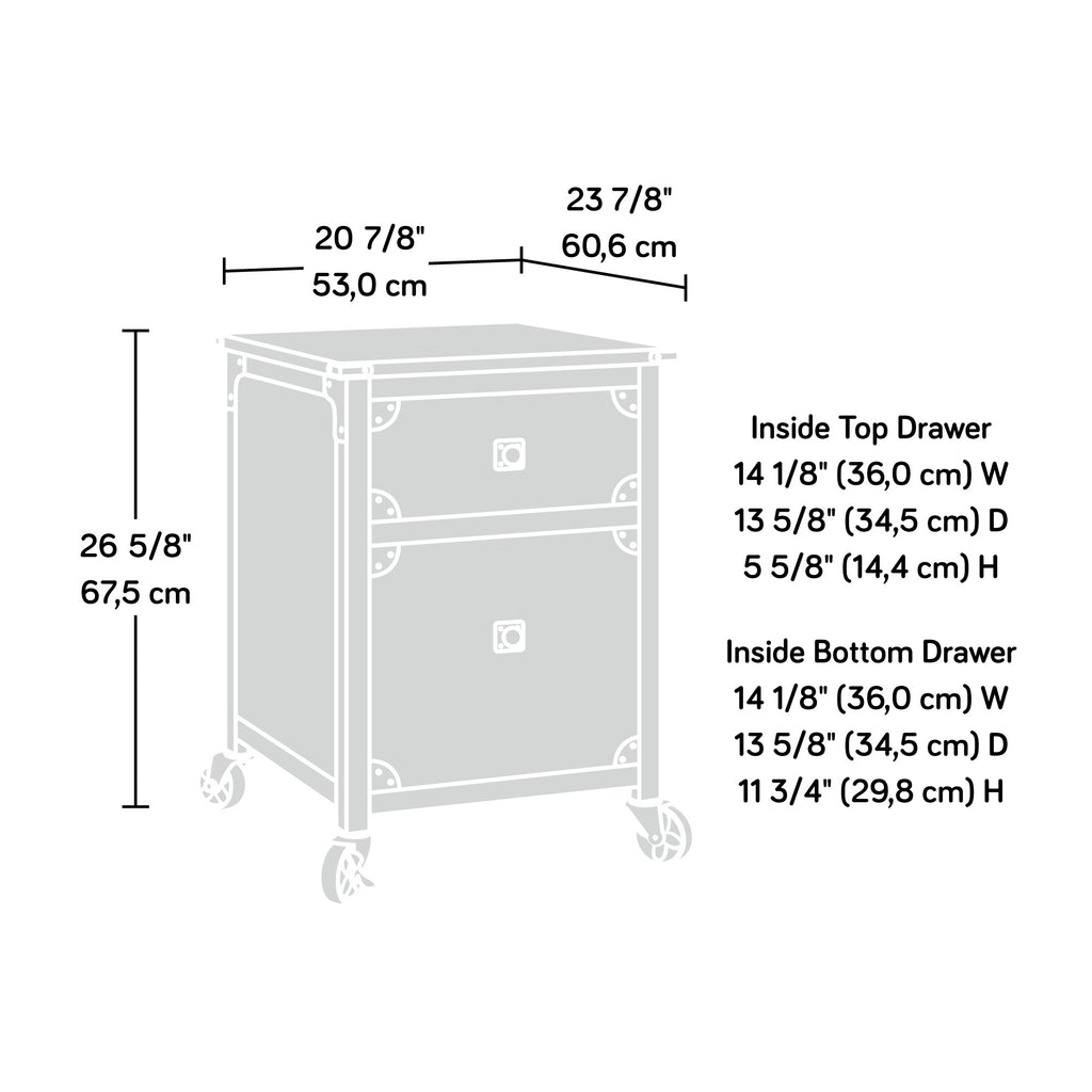 File Pedestal with Smooth-Glide Drawer, Dark Oak finish - Grand Goldman