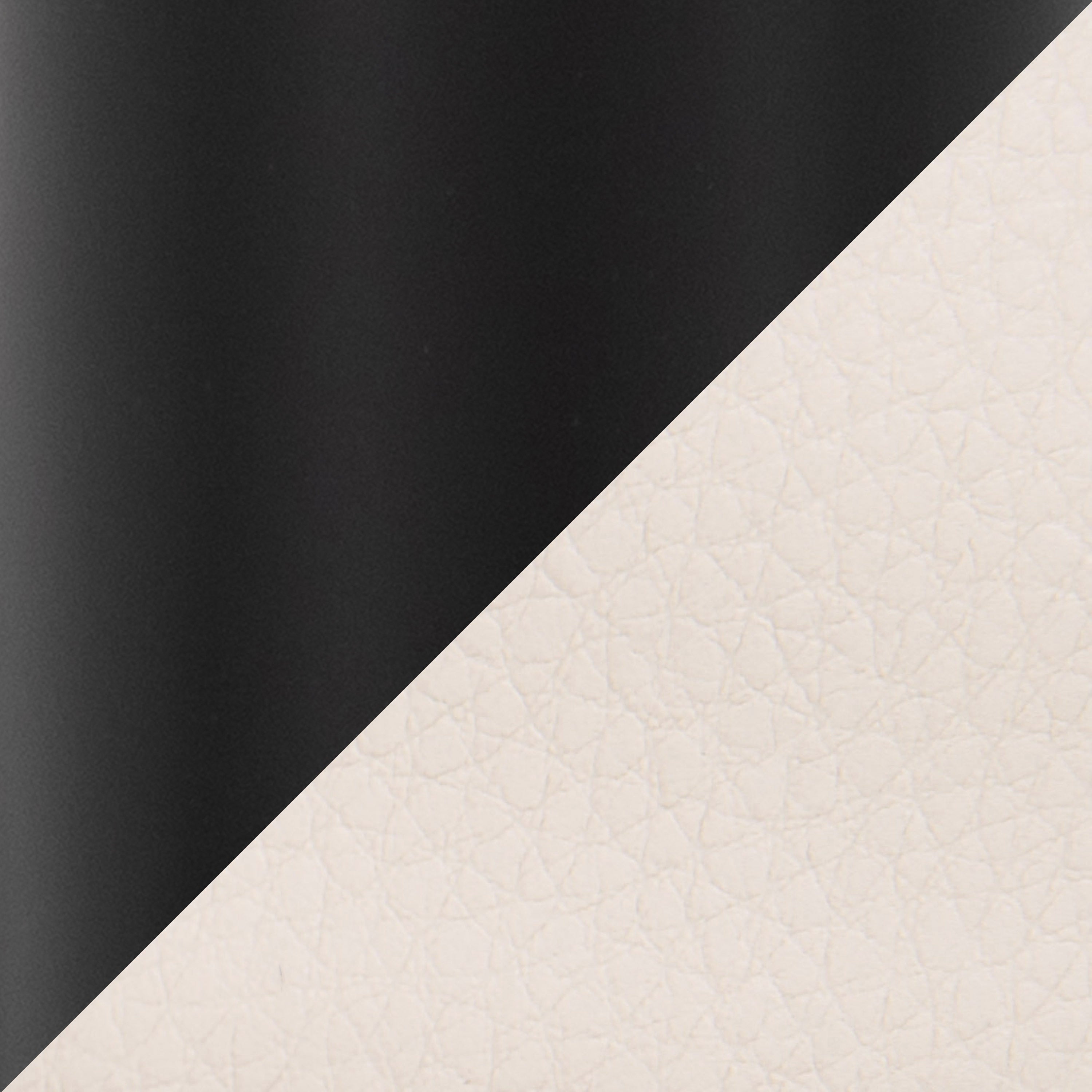 Contemporary Office Chair in Black Metal and Cream Faux Leather - Grand Goldman