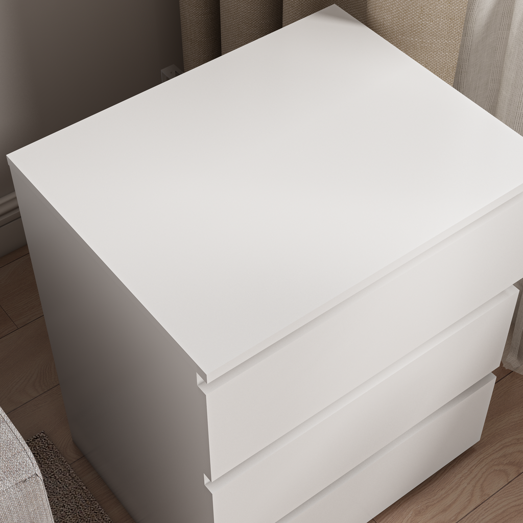 (Set of 2)3 Drawer Dresser, Small Dresser for Closet, Wooden White Nightstand for Bedroom, Chest of Drawers Side Table Storage Cabinet for Home Office , Each box Contains Two Side Tables - Grand Goldman Shop